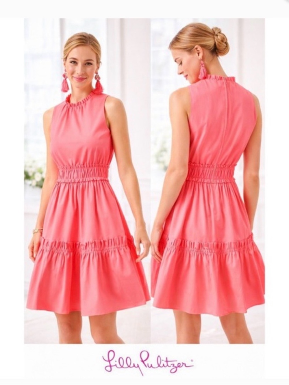 Lilly Pulitzer Sleeveless Tiered Mini Dress in Coral